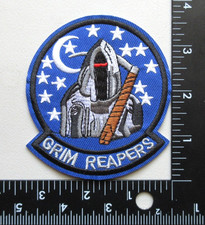⭐U.S. AIR FORCE USAF GRIM REAPERS 493RD FIGHTER SQUADRON MILITARY IRON ON PATCH picture