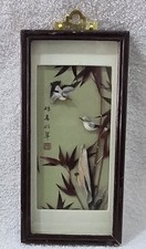 3d Asian low-relief birds Shadowbox Vintage Framed Picture Wall Art picture