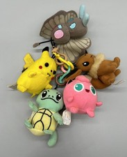 Vintage 1999 Pokemon Nintendo Plush Keychain Clip On Zipper Lot Of 5 picture