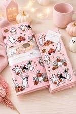 VIRAL Pink Halloween Trick or Treat Ghost Dish Towel & Dry Mat Set Isaac Mizrahi picture