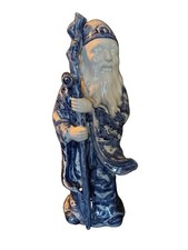 Vintage Original LJ Japan Jurojin Blue White Porcelain Figurine 12.5” picture