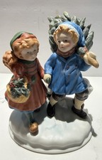 VTG 1981 Avon Sharing Christmas Spirit Porcelain Figurine Decor Tree w/box MINT picture