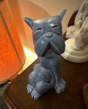 Blue 1920s Terrier Dog Figurine Hertwig Germany stamped Bonzo hand signed 1929 picture