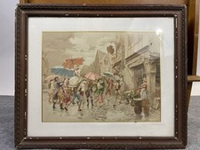 Framed lithograph GOUPIL PARIS War 1870 - The downpour in the city picture