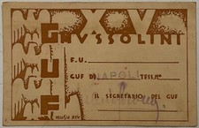GUF GRUPPI UNIVERSITARI NAPOLI A. XV° 1937  TESSERA ASS. GIOVANILE VENTENNIO picture