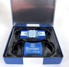 New Drew Estate Nicaragua Blue Cigar Cutter & Torch Lighter Gift Set w/ Tin picture