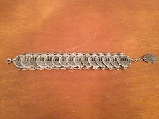Vintage Morocco Souvenir de Maroc Bracelet w/ Faux Coin Decoration picture
