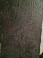 The Brunswick Balke Collender Vintage Copper Sign Dec 2 1902 picture