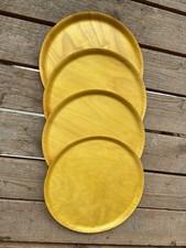 Vintage Mid-Century Modern Swedish Bentwood Tray Circular 14” Platter Set Of 4 picture