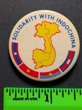 Vintage Solidarity with Indo China Pinback Pin picture