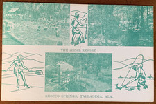 Alabama AL Talladega, Shocco Springs Resort, Swimming Tennis Fishing, ca 1940 PC picture