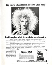 Borateem Laundry Booster Bleach Hair Damage Funny Woman Coupon Vtg Mag Print Ad picture