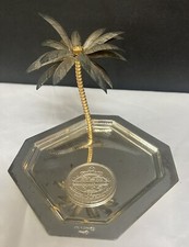OLRI Palm Tree Trinket Dish/match Holder, Vintage, Made In Italy Silver Plated picture
