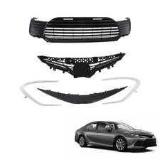 Front Lower Upper Grille Black Plastic Set of 4 Pieces for Camry 2021 2022 picture