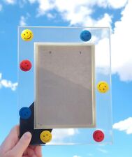 Vintage Smiley Face In Acrylic Photo Frame 90's 🌈 Rare picture