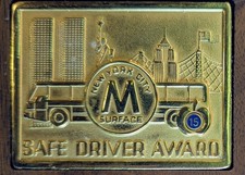 Vintage Pre-2001 NYCT MTA NYC Transit 15 Yr Safe Driver Award Plaque Twin Towers picture