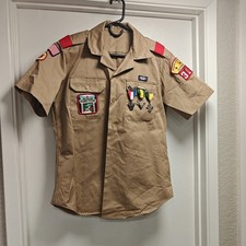 Vintage 1982 BSA Boy Scout Uniform Shirt Eagle Scout Medal Duty To God On My... picture