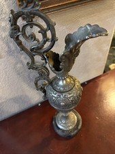Antique Spelter Patina Presentation Ewer Dragon Handle Putti Scene picture