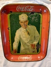 1927 Coca-Cola Soda Jerk Serving Tray American Art Works Original Vintage Coke picture