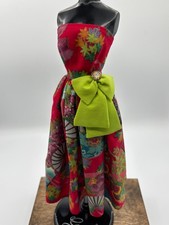 Vintage Gene Marshall Asian Style Red Doll Dress w/ Manaquin picture