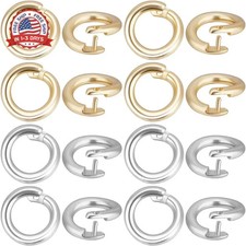 5.5mm Locking Jump Rings 18K Gold Sterling Silver Plated 50Pcs for Jewelry Makin picture