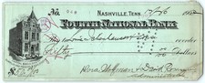 Vintage 1902 Nashville Bank $50 check Louis Schoenheuser picture