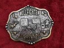 Bullfighting Superstar Rodeo Champion☆1986☆King Of Kings TROPHY BUCKLE☆☆122 picture