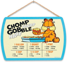 Garfield Chomp Gobble Hanging Wood Measuring Sign - Fun Garfield Kitchen Conv... picture