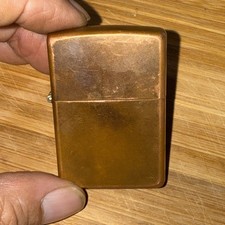 Zippo Solid Copper Lighter 2003 E03 Bradford PA USA Genuine Patina Vintage picture