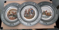 THE GREAT AMERICAN REVOLUTION 1776  -  USA Bicentennial Collectible  3 Plates picture