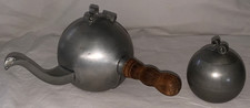 Nice Vintage  HAVSTAD  NORWAY  PEWTER  Spherical  Teapot & Sugar Bowl picture