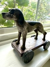 Super rare vintage Christopher Blake Bird Dog Animal Toy on Wheels Department 56 picture