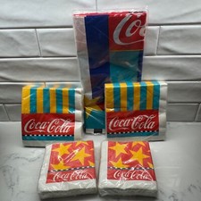 Vintage 1988 Coca-Cola Napkins Set Party Decor Paper Beverage Dinner Collectible picture