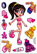2004 ASD Bratz Vending Machine Sticker Paper Doll Style 4 1/4