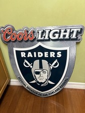 Coors Light Oakland Raiders Metal Sign 2002 Bar Man Cave 29.5” X 27.5” picture