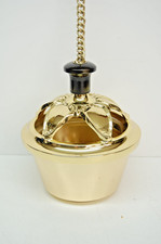 BRASS SINGLE CHAIN CHURCH CENSER / THURIBLE #834  (INCENSE BURNER ) picture