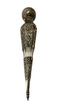 Antique Dutch Laydown Perfume Bottle / Scenic Sterling Overlay,  1890/1900 picture