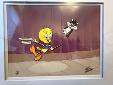 Signed Warner Bros Show Stopper Sylvester And Tweety Friz Freleng Animation Art picture
