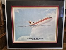 Very Rare Continental Airlines Boeing 727-200 framed art print picture