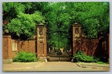 Vintage Johnston Gate Harvard Yard Cambridge MA Postcard 1963 picture