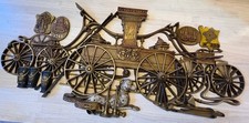 Vintage 1970s 39”x18” Burwood Fire Engine Truck, Dalmatian 3DWall Hanging Plaque picture