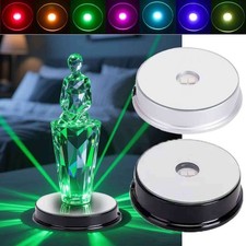 1/2PCS LED Light Color Changing Glass Crystal Display Base Stand Decoration Art picture