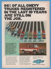1976 Chevy Fleetside pickup truck Chevrolet General Motors GM photo print ad picture