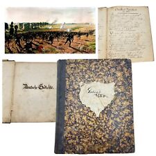 Antique Franco-Prussian War Artifact German Notebook Handwritten By Soldier 1870 picture