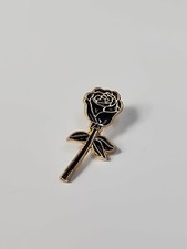 Black Long Stemmed Rose Lapel Pin picture