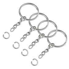 10/50/100pcs Split Key Ring with Chain and Jump Rings Connector for Diy Keychain picture