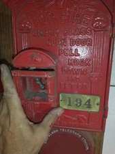 EXCELSIOR ROUNDED TOP GAMEWELL FIRE ALARM CALL BOX W_GUTS CODE WHEEL CAST IRON picture