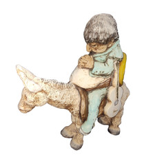 VTG 1960s Universal Statuary Poncho Sleeping Mariachi Donkey Statue Chalkware picture