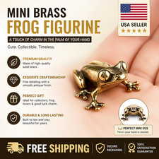 Retro Brass Mini Frog Miniatures Figurines Vintage Animal Figurine Toad Desktop picture