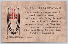 1911 P.F. Volland & Co. Straightforward Poem Postcard, Art Nouveau Chicago picture
